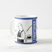 Spaß Elektrischer Cartoon mit Name Choice. Kaffeetasse (Vorderseite Links)