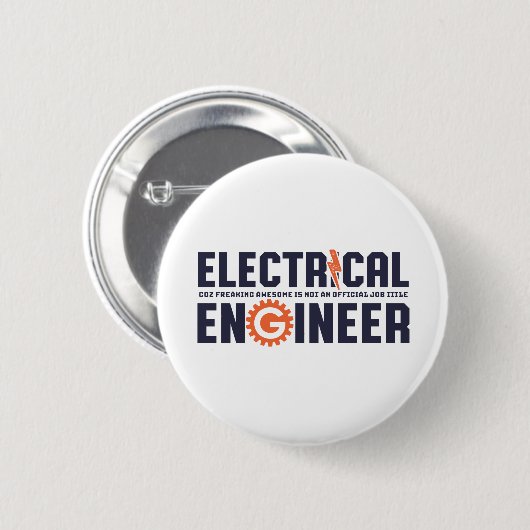 Spaß Elektrotechnik, Funny Engineer Button (Vorne & Hinten)