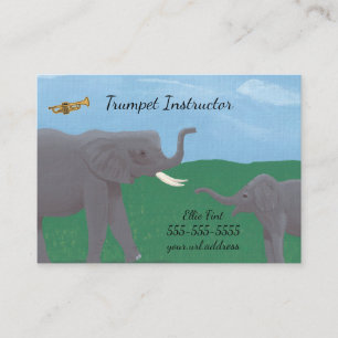 Spaß Elephants Trumpet Instructor Business Cards Visitenkarte
