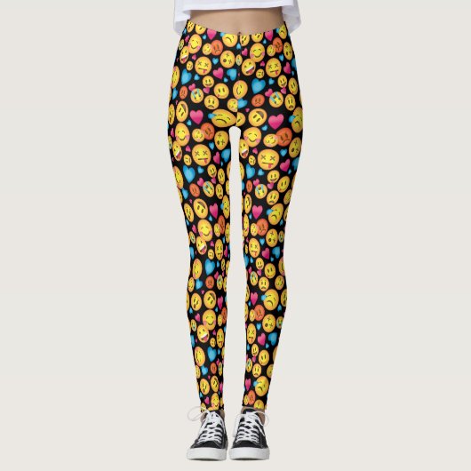 Spaß Emoji Druck-Leggings Leggings (Vorderseite)