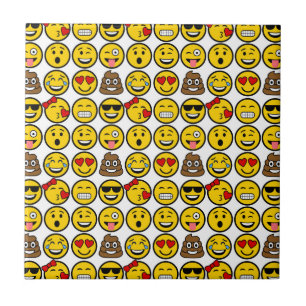 Spaß Emoji Muster-Gefühl-Gesichter Fliese