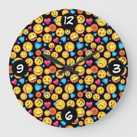 Spaß Emoji Wanduhr (Vorderseite)
