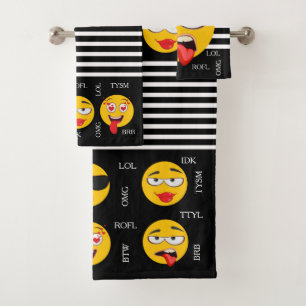 Spaß Emojis Badhandtuch Set