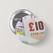 Spaß Englisch Geld Muster Zubehör Pfund Notizen Button (Vorne & Hinten)