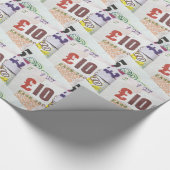 Spaß Englisch Geld Muster Zubehör Pfund Notizen Geschenkpapier (Ecke)