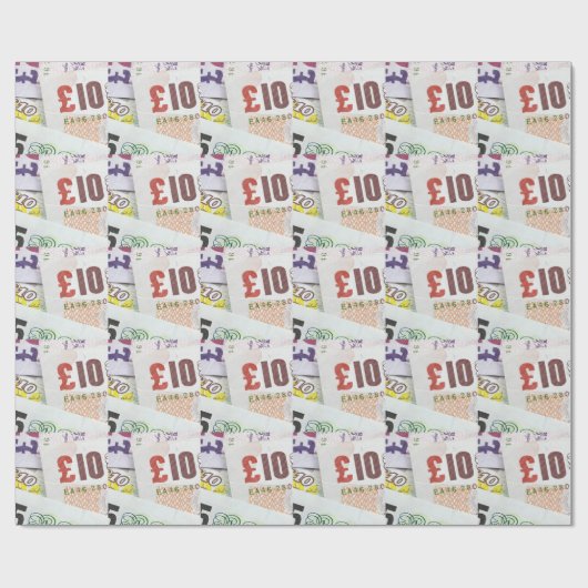 Spaß Englisch Geld Muster Zubehör Pfund Notizen Geschenkpapier (Flach)