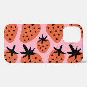 Spaß Erdbeere, handgezeichnet nahtloses Design. Case-Mate iPhone Hülle (Rückseite (Horizontal))