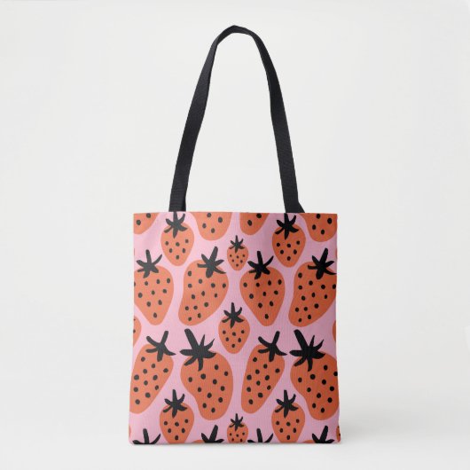 Spaß Erdbeere, handgezeichnet nahtloses Design. Tasche (Vorderseite)