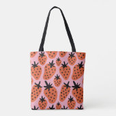 Spaß Erdbeere, handgezeichnet nahtloses Design. Tasche (Rückseite)