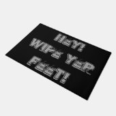 Spaß-Erinnerungs-Sloganabwischen Ihr Fußnotentext Fußmatte (Schrägansicht)