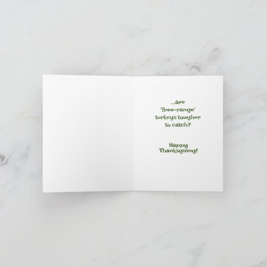 Spaß-Erntedank der Türkei Karte (Innenseite)