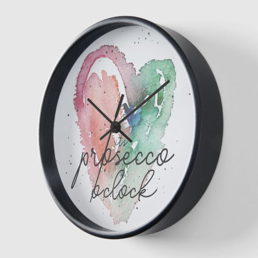 Spaß Es ist Prosecco O'Clock Wasserfarbe Girly Uhr (Winkel)