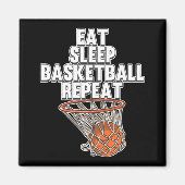 Spaß essen Schlaf Basketball Wiederholen Sport Tra Magnet (Vorne)