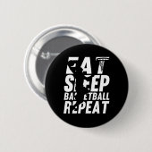 Spaß essen Schlaf Basketball Wiederholung Trainer Button (Vorne & Hinten)