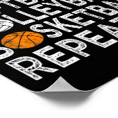 Spaß essen Schlafen Softball Volleyball Basketball Poster (Ecke)