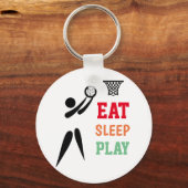 Spaß essen schlafen spielen Netball-Keyring Schlüsselanhänger (Vorderseite)