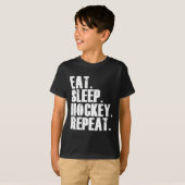 Spaß essen Sleep Hockey Wiederholung Geschenk Männ T-Shirt (Vorne ganz)