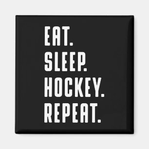 Spaß essen Sleep Hockey Wiederholung Spaß Grafik f Magnet