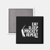 Spaß essen Sleep Ice Hockey Wiederholung Vintages  Magnet (Vorderseite/Rückseite)