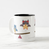 Spaß-Eulen Zweifarbige Tasse (Vorderseite Links)