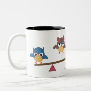 Spaß-Eulen Zweifarbige Tasse