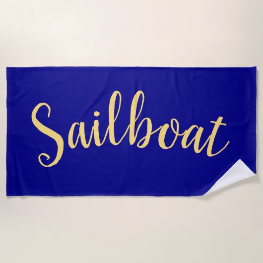 Spaß Extravagant SAILBOAT Deep Royal Blue Hintergr Strandtuch (Vorderseite)