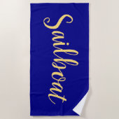 Spaß Extravagant SAILBOAT Deep Royal Blue Hintergr Strandtuch (Vorderseite)