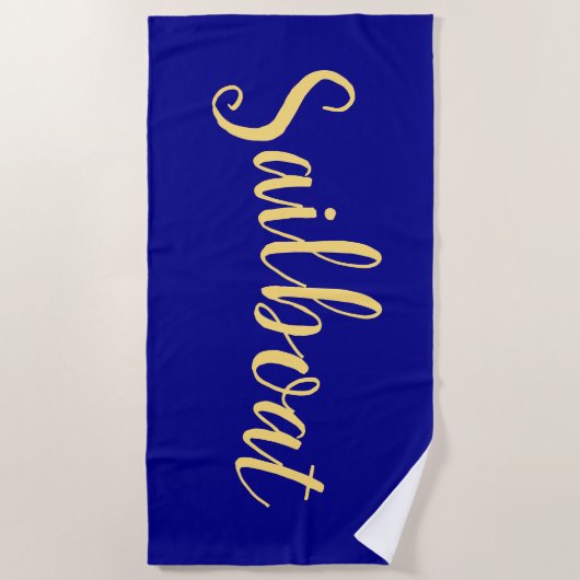Spaß Extravagant SAILBOAT Deep Royal Blue Hintergr Strandtuch (Vorderseite)