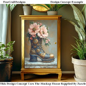 Spaß Extrem Steampunk Boot, floral DG2R Decoupage Seidenpapier