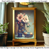 Spaß Extrem Steampunk Boot, floral DG2RF Decoupage Seidenpapier