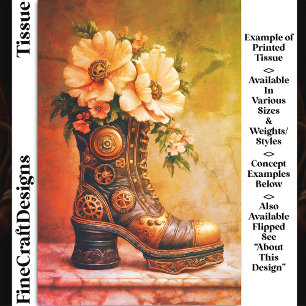 Spaß Extrem Steampunk Boot, floral DG2RG Decoupage Seidenpapier