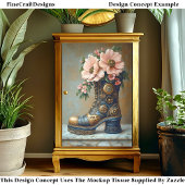 Spaß Extreme Steampunk Boot, floral DG2L Decoupage Seidenpapier