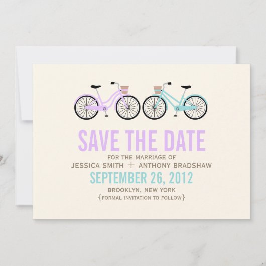 Spaß-Fahrräder Hochzeit retten das Datum Save The Date (Vorderseite)