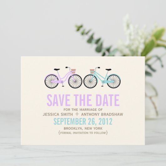 Spaß-Fahrräder Hochzeit retten das Datum Save The Date (Stehend Vorderseite)