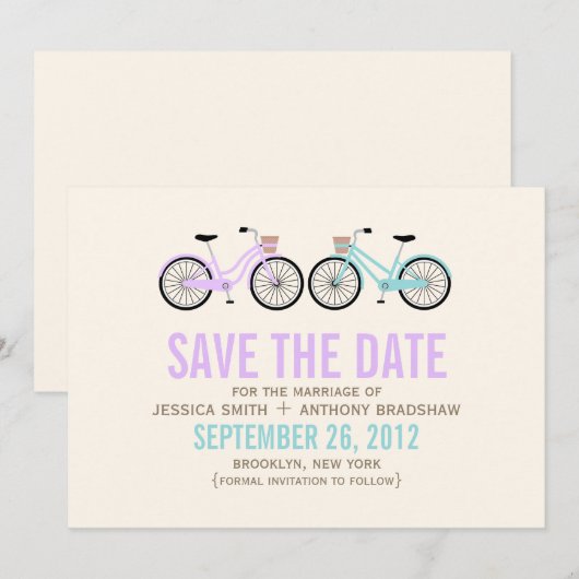 Spaß-Fahrräder Hochzeit retten das Datum Save The Date (Vorne/Hinten)