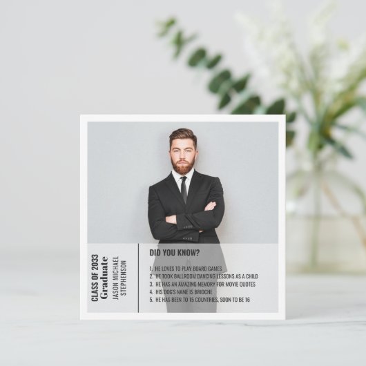 Spaß Fakten 2 Foto Moderne Abschluss Ankündigung (Stehend Vorderseite)