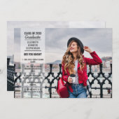 Spaß Fakten 2 Foto Moderner Uni-Abschluss Einladung (Vorne/Hinten)