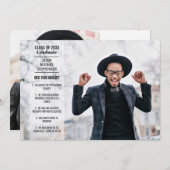 Spaß Fakten 2 Foto Moderner Uni-Abschluss Einladung (Vorne/Hinten)