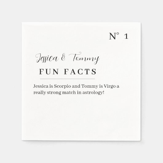 Spaß Fakten Abigaile Script Hochzeit Serviette (Vorderseite)
