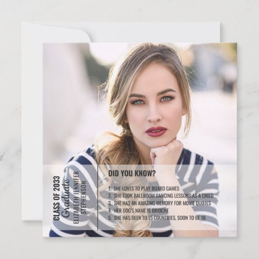 Spaß Fakten Abschluss Ankündigung 2 Foto modern (Vorderseite)