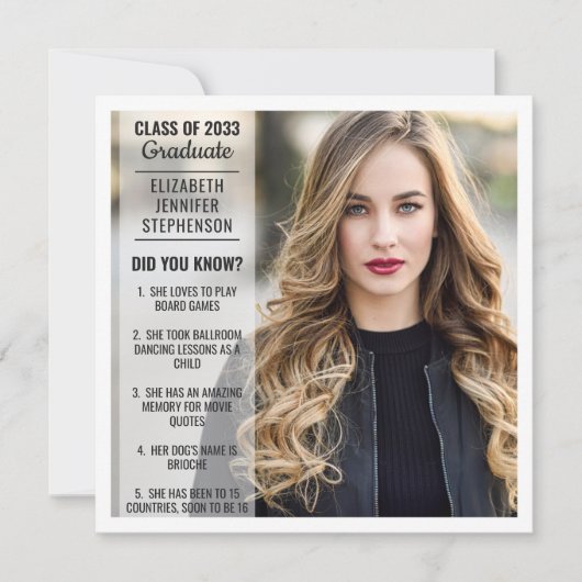 Spaß Fakten Abschluss Ankündigung 2 Foto modern (Vorderseite)