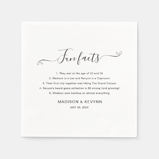 Spaß Fakten Black Wedding Napkins Serviette (Vorderseite)