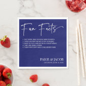 Spaß Fakten Dunkle Navy Klassische Minimalhochzeit Serviette (Beispiel)
