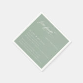 Spaß Fakten einfach elegante Typografie Hochzeit Serviette (Ecke)