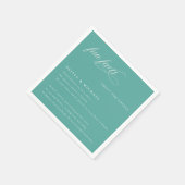 Spaß Fakten einfach elegante Typografie Hochzeit Serviette (Ecke)