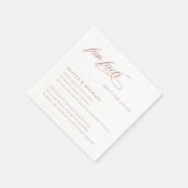 Spaß Fakten einfach elegante Typografie Hochzeit Serviette (Ecke)