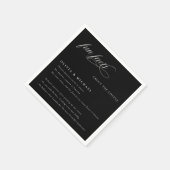 Spaß Fakten einfach elegante Typografie Hochzeit Serviette (Ecke)