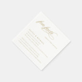 Spaß Fakten einfach elegante Typografie Hochzeit Serviette (Ecke)