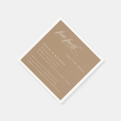 Spaß Fakten einfach elegante Typografie Hochzeit Serviette (Ecke)