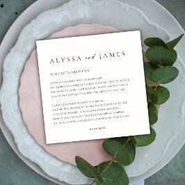 Spaß Fakten Elegante Schwarz & Weiß Hochzeit Serviette